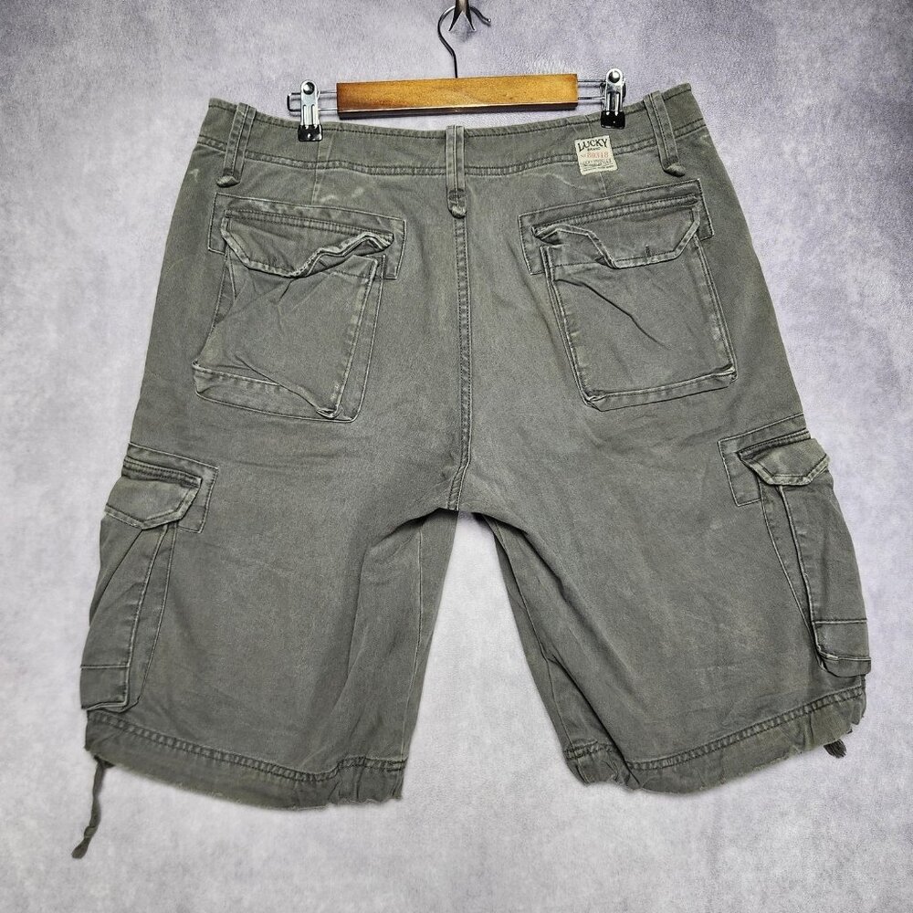 Lucky Brand Shorts Mens 33 Gray Cargo Utility Pockets‎ Drawstring 80318 Summer